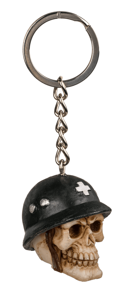 Metal keychain, Polyresin Skull,