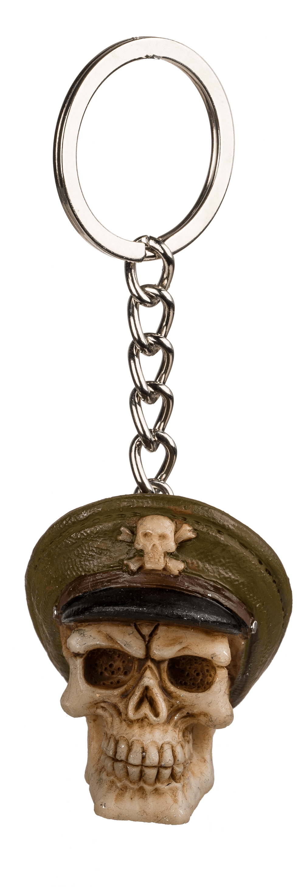 Metal keychain, Polyresin Skull,