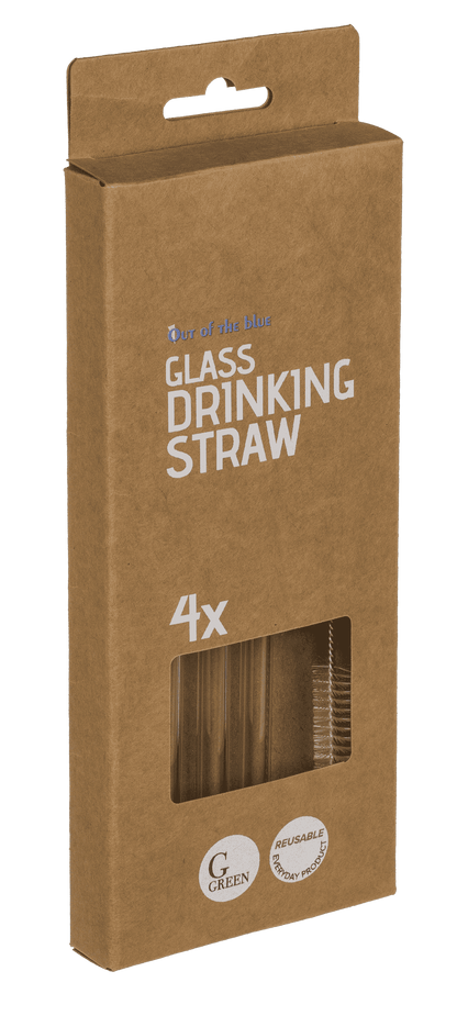 Glass drinking straw with cleaning brush,