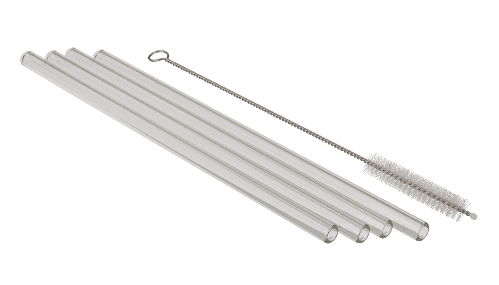 Glass drinking straw with cleaning brush,