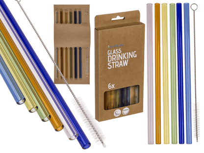 Glass drinking straw with cleaning brush,