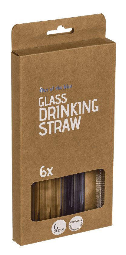 Glass drinking straw with cleaning brush,