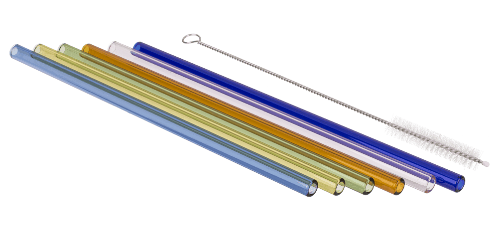 Glass drinking straw with cleaning brush,