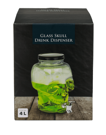 Glass Skull Drink Dispenser, 4 L,