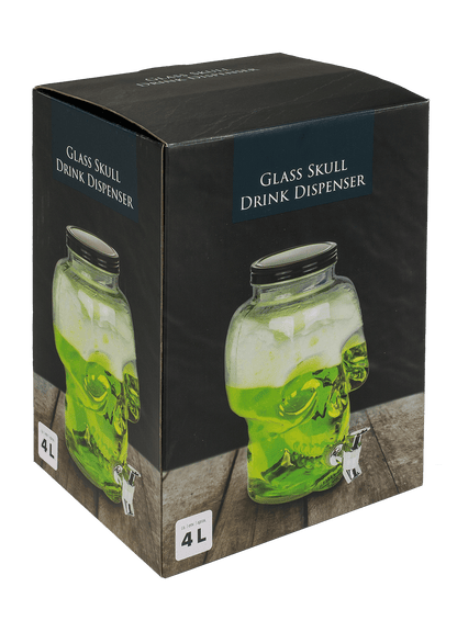 Glass Skull Drink Dispenser, 4 L,