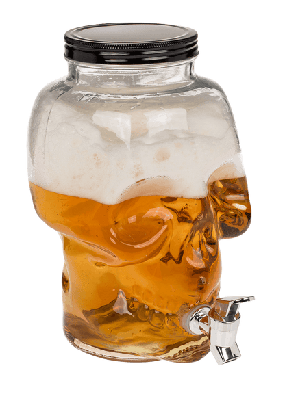 Glass Skull Drink Dispenser, 4 L,