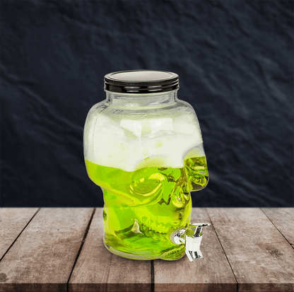 Glass Skull Drink Dispenser, 4 L,