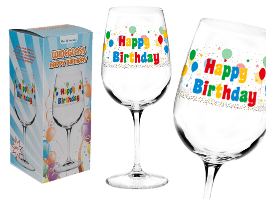 Wine glas, Happy Birthday,