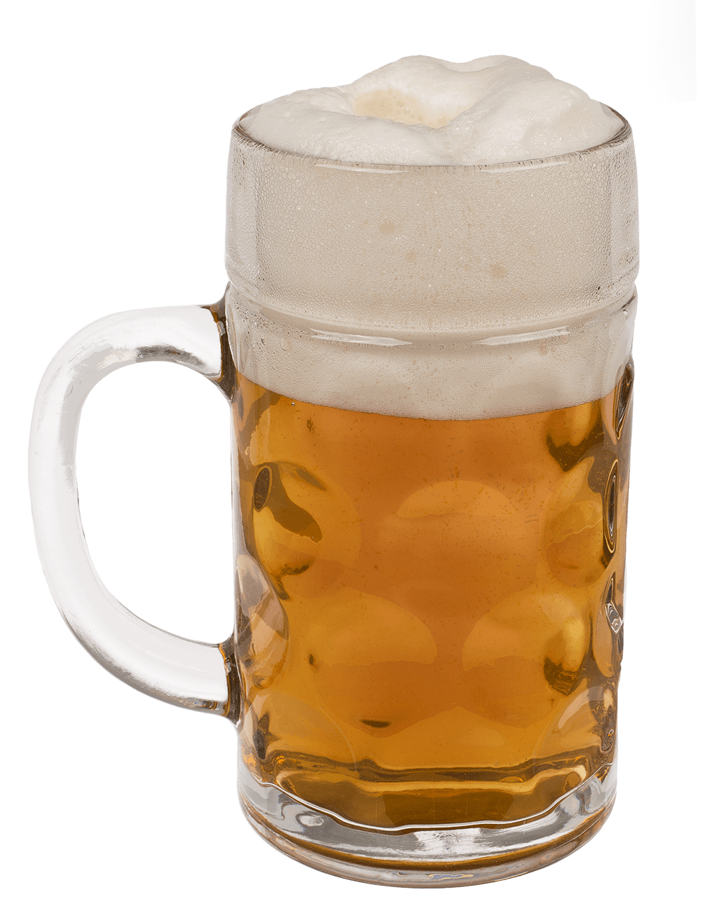 XL Glass Beer Stein, 10,5 x 20 cm,