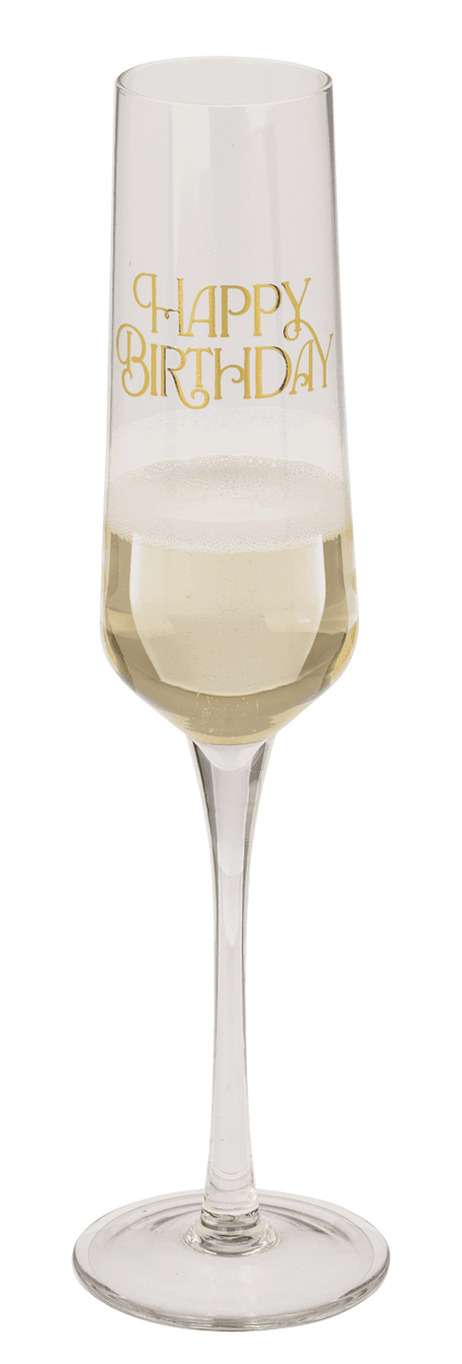 Champagne glass set, Happy Birthday, 7 x 26 cm,