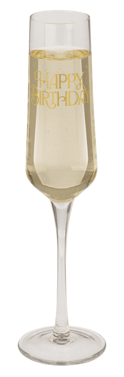 Champagne glass set, Happy Birthday, 7 x 26 cm,