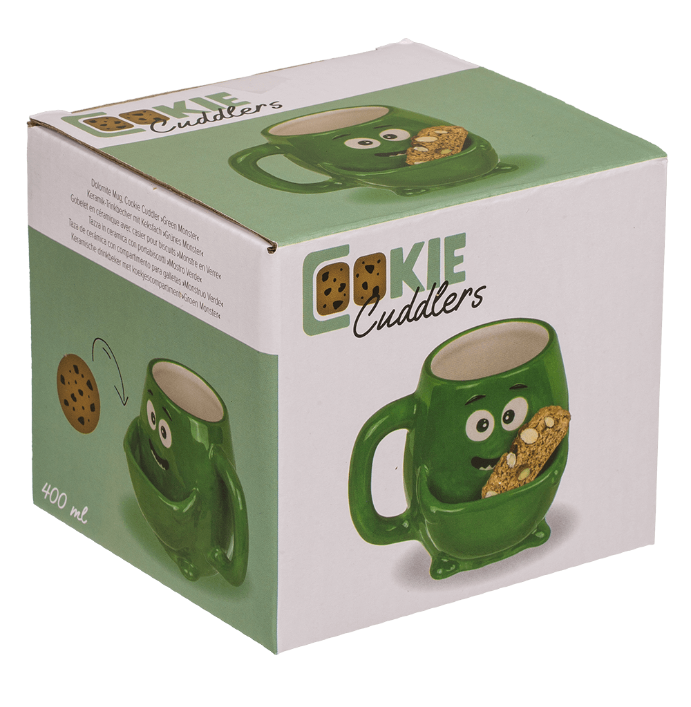Dolomite Mug, Cookie Cudler, green Monster,
