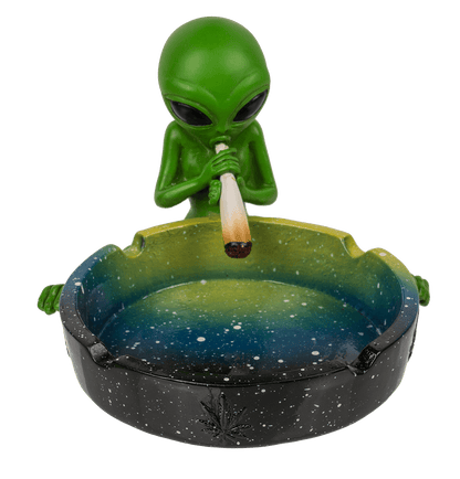 Ashtray, Alien with joint, ca. 15 cm,