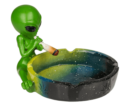 Ashtray, Alien with joint, ca. 15 cm,