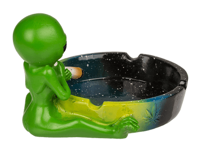 Ashtray, Alien with joint, ca. 15 cm,
