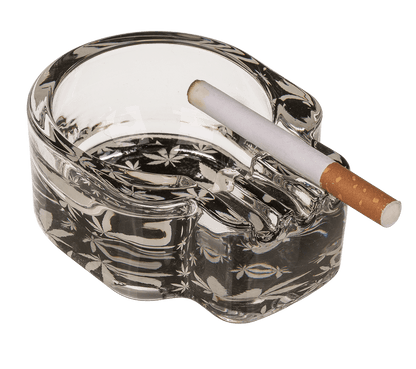 Glass ashtray, Cannabis Skull,