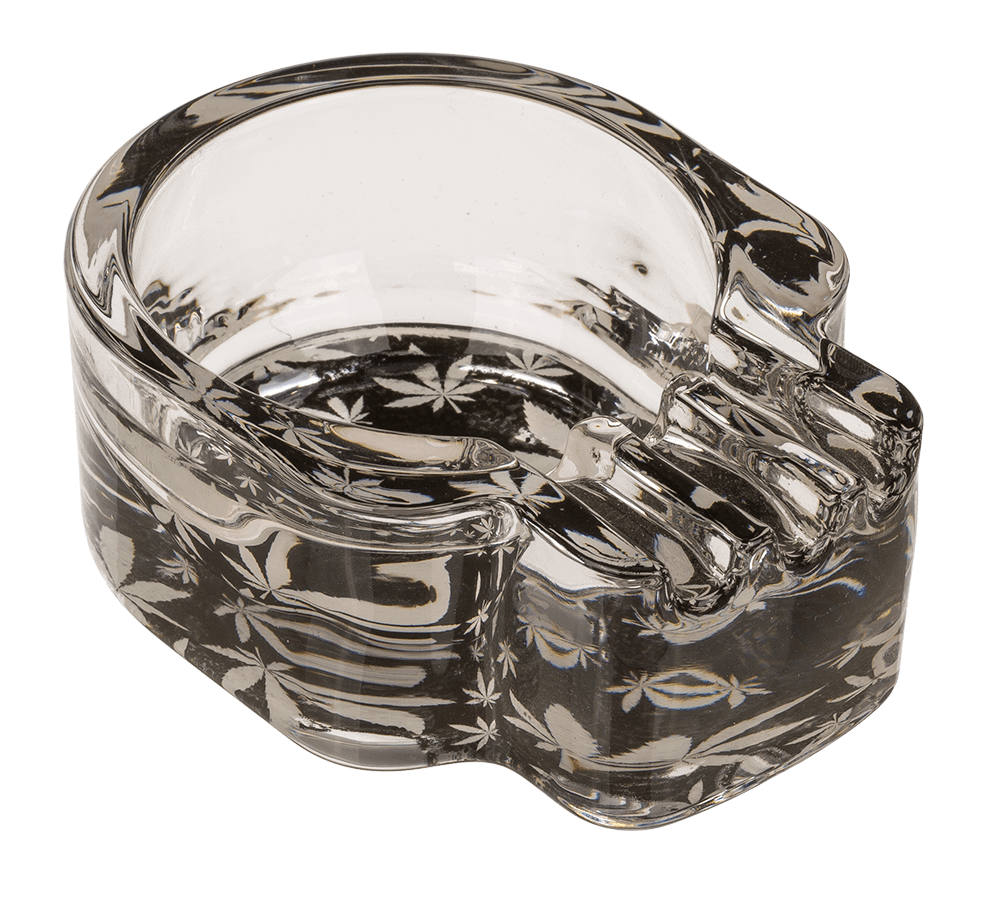 Glass ashtray, Cannabis Skull,