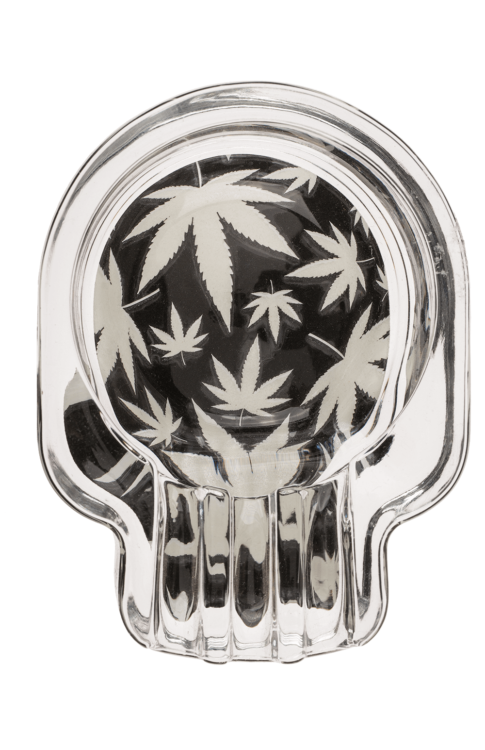 Glass ashtray, Cannabis Skull,