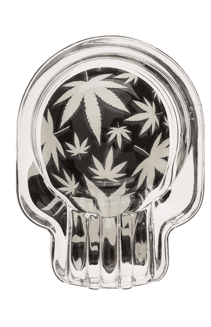 Glass ashtray, Cannabis Skull,
