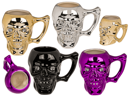 Mug, Skull with crystal stones,