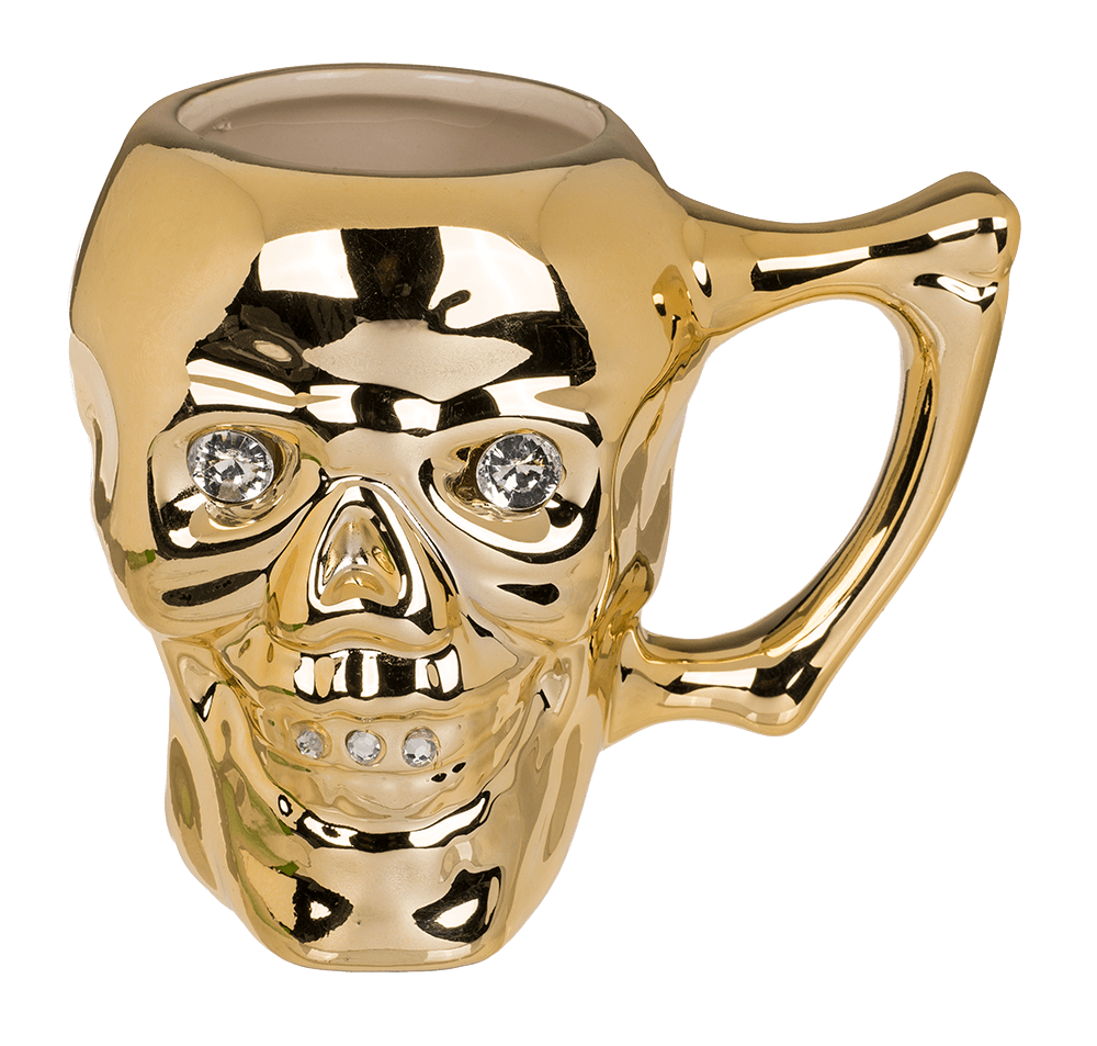 Mug, Skull with crystal stones,
