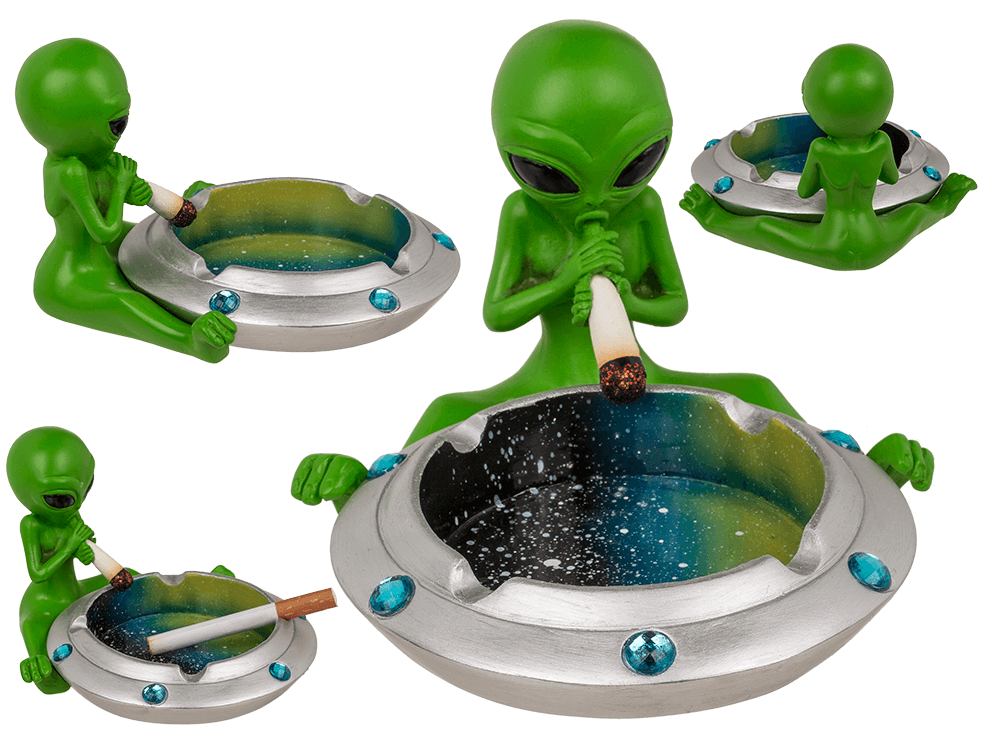 Ashtray, Alien with joint, approx. 16,4 x 15 cm,