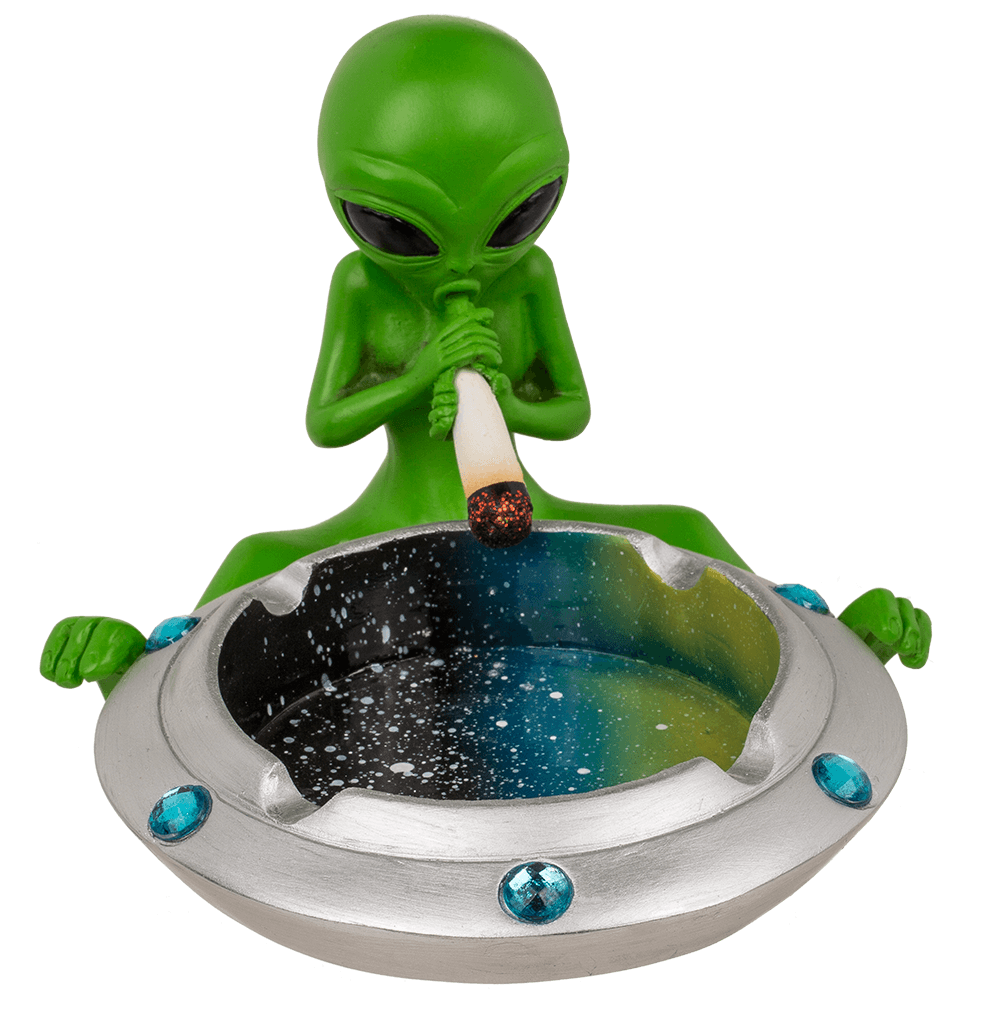 Ashtray, Alien with joint, approx. 16,4 x 15 cm,