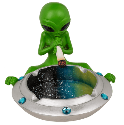 Ashtray, Alien with joint, approx. 16,4 x 15 cm,