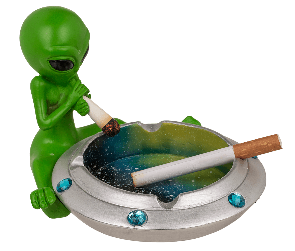 Ashtray, Alien with joint, approx. 16,4 x 15 cm,