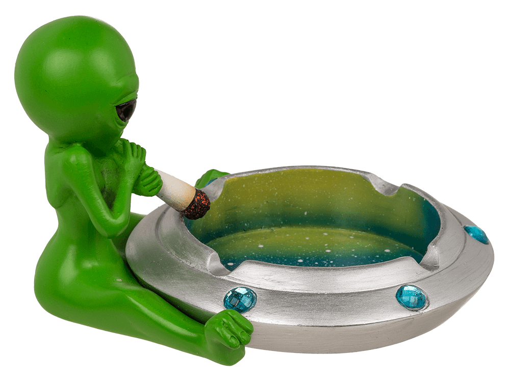Ashtray, Alien with joint, approx. 16,4 x 15 cm,