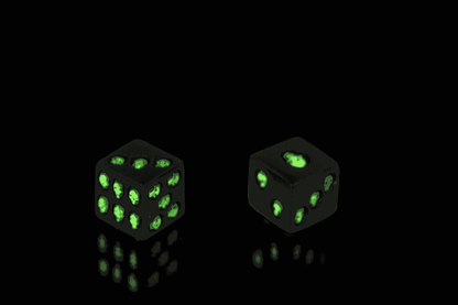 Dice, Skull, glow in the dark,
