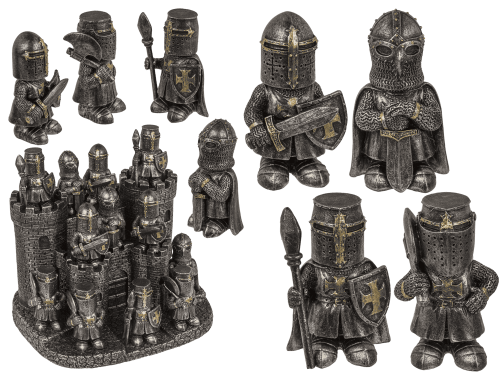Knight with castle display, knight 4 ass.,