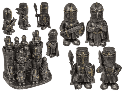 Knight with castle display, knight 4 ass.,