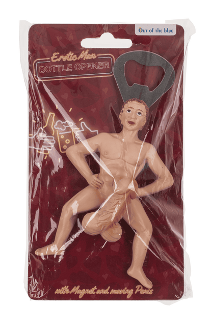 Metal bottle opener with magnet, Erotic man,