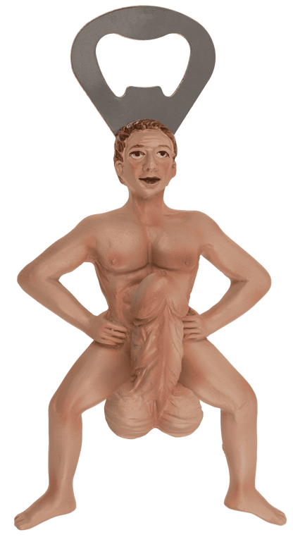 Metal bottle opener with magnet, Erotic man,