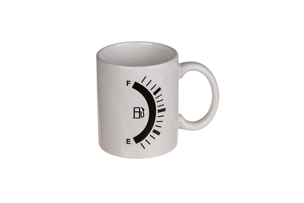 Stoneware mug, Fuel Tank Gauge,
