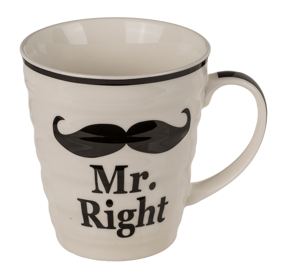Porcelain mug, Mr Right & Mrs Always Right,