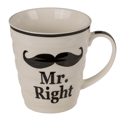 Porcelain mug, Mr Right & Mrs Always Right,