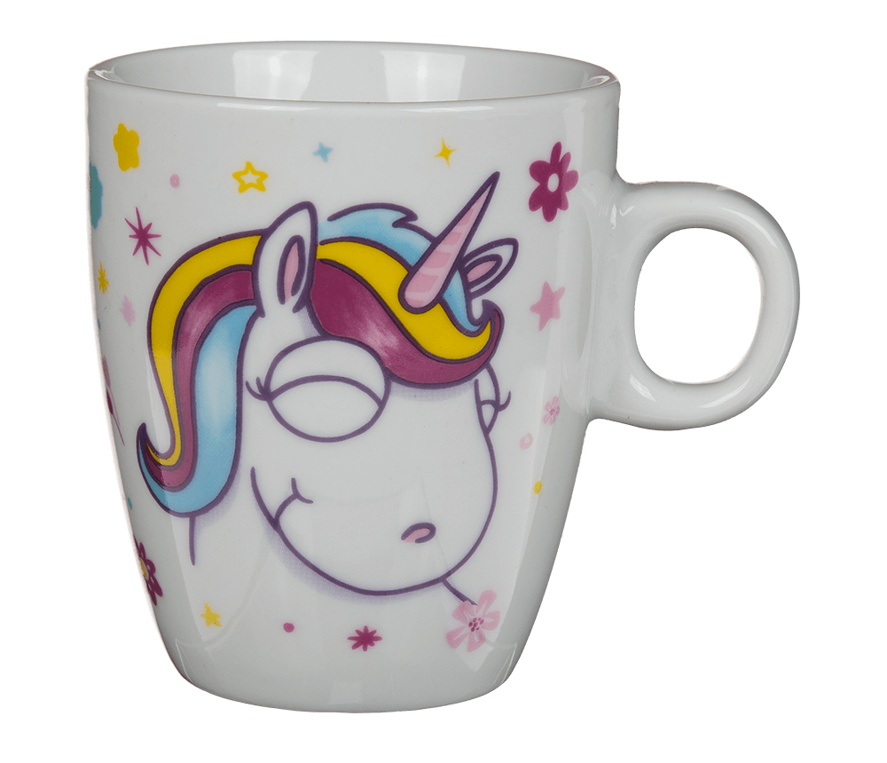 Porcelain mug, Comic Unicorn,