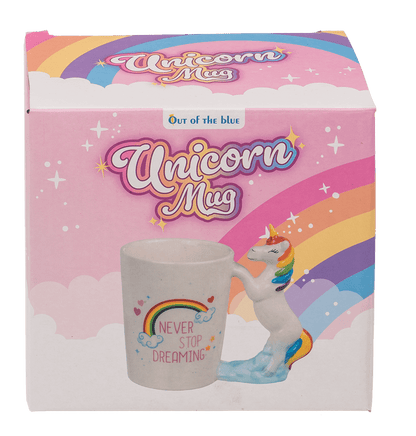 Mug with unicorn figurine handle,