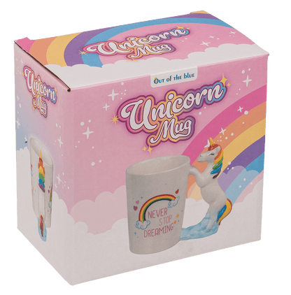 Mug with unicorn figurine handle,