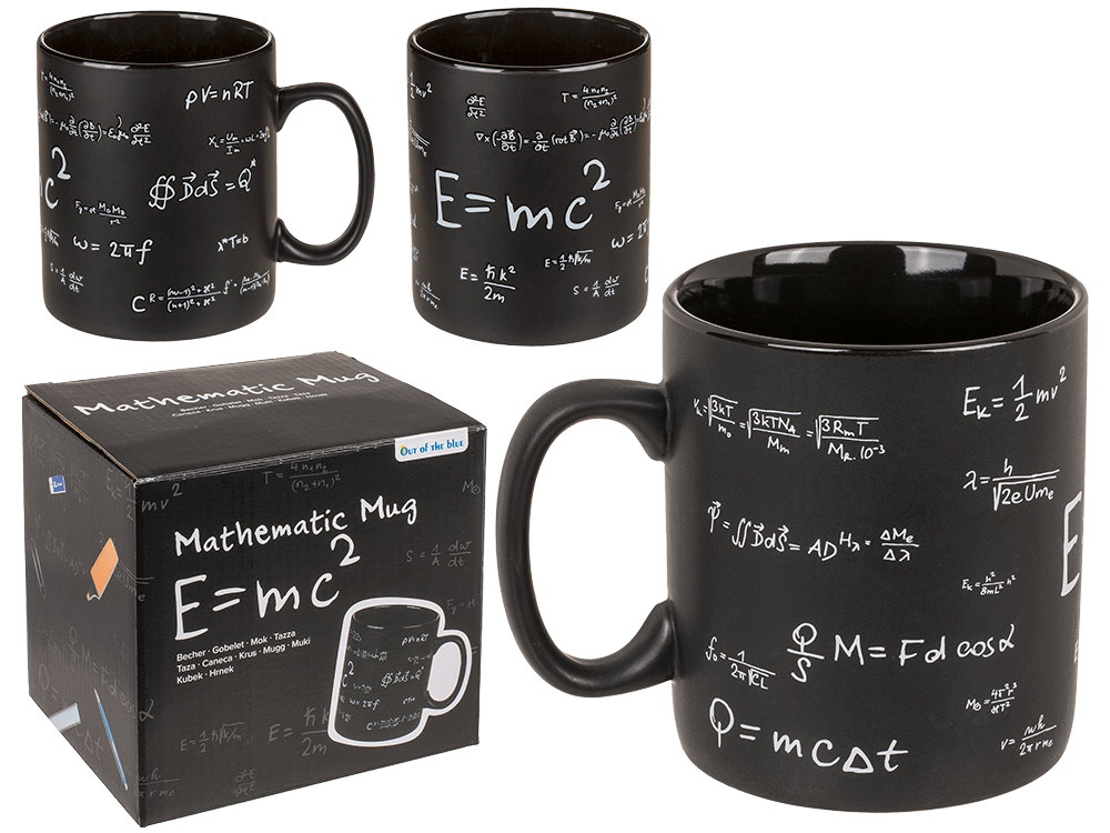 Black stoneware mug, Mathematic,