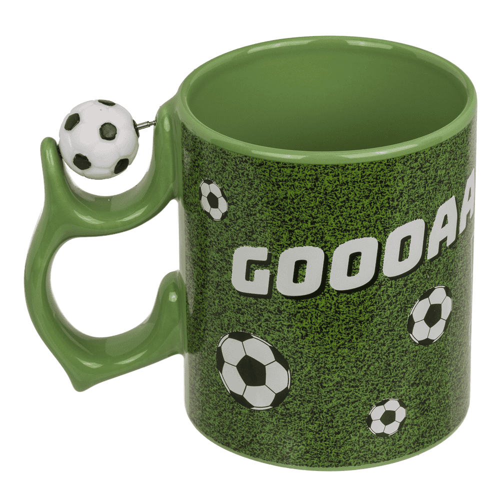 Mug, football, with spinner handle,