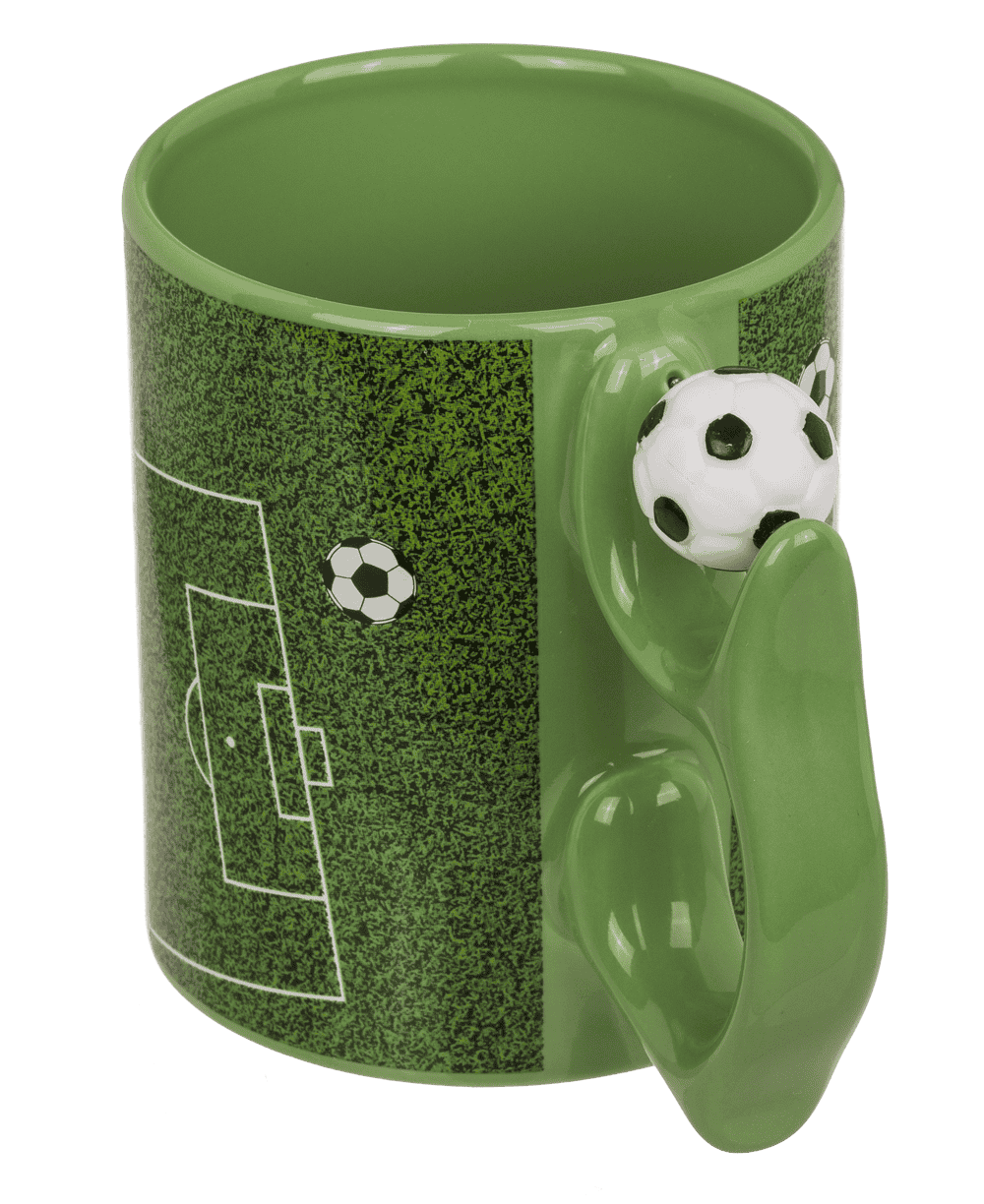 Mug, football, with spinner handle,