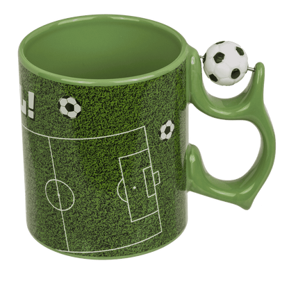 Mug, football, with spinner handle,