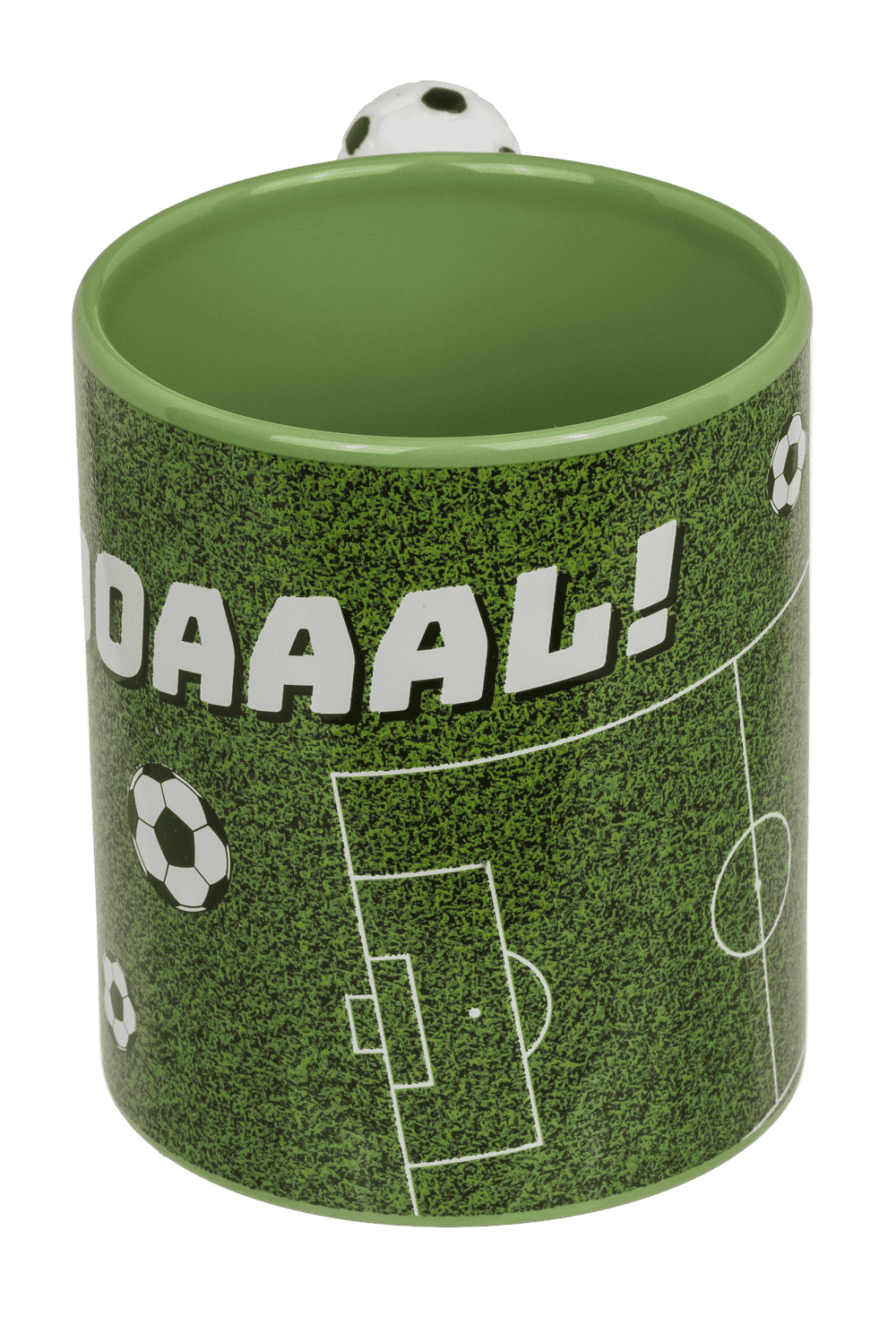 Mug, football, with spinner handle,