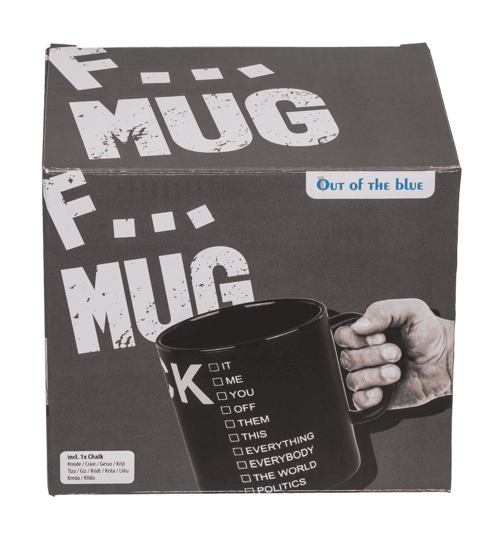 Black Mug, Fxxx, ca. 12,5 x 11 cm,