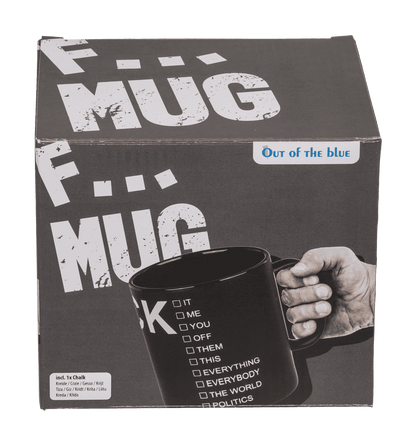 Black Mug, Fxxx, ca. 12,5 x 11 cm,