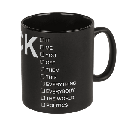 Black Mug, Fxxx, ca. 12,5 x 11 cm,