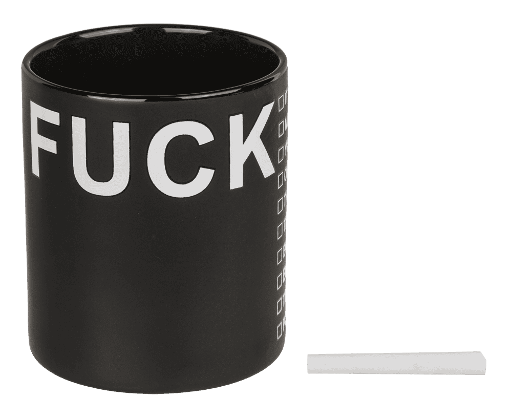 Black Mug, Fxxx, ca. 12,5 x 11 cm,